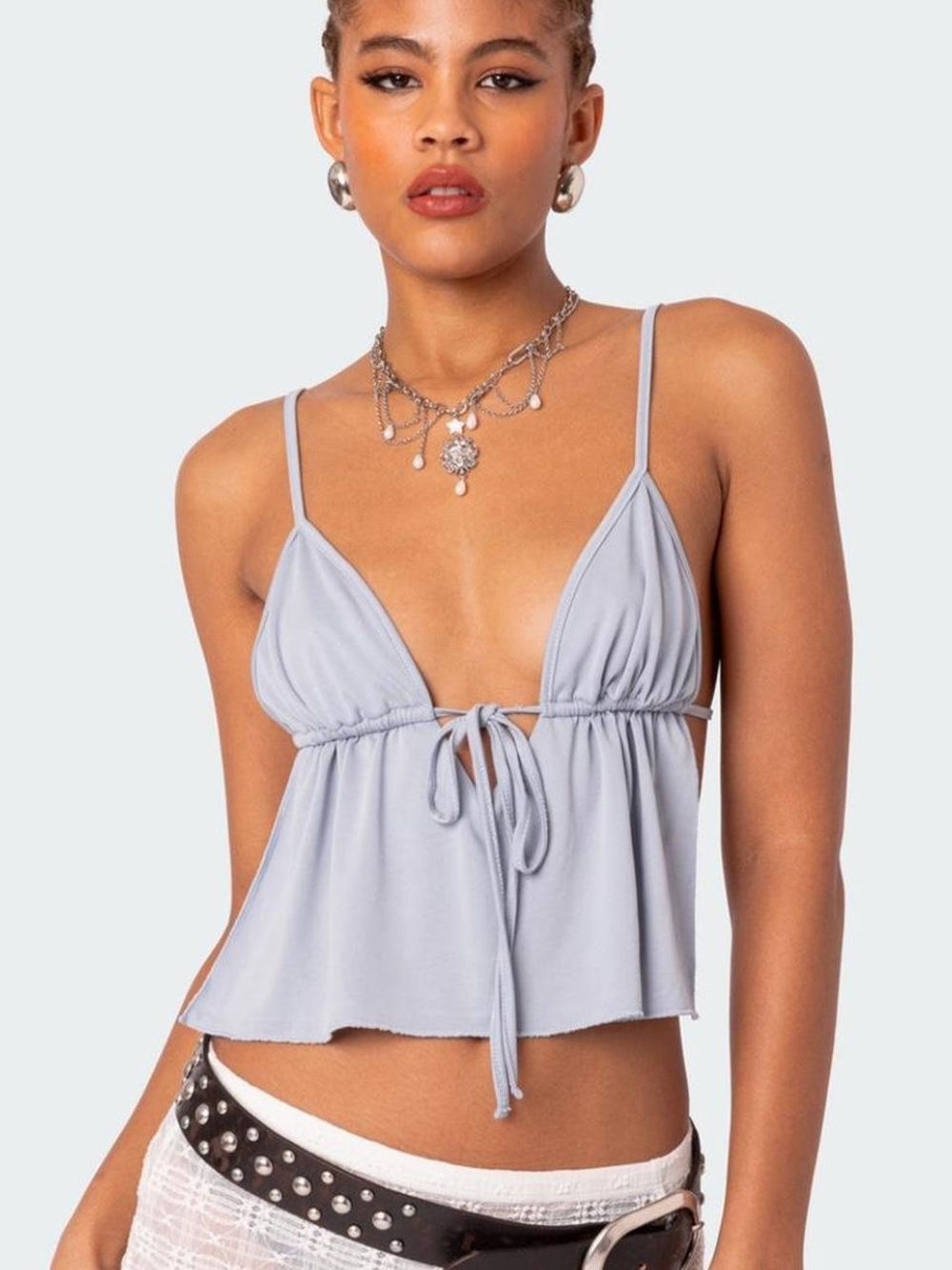 Edikted - Rylee Tie Front Open Back Top